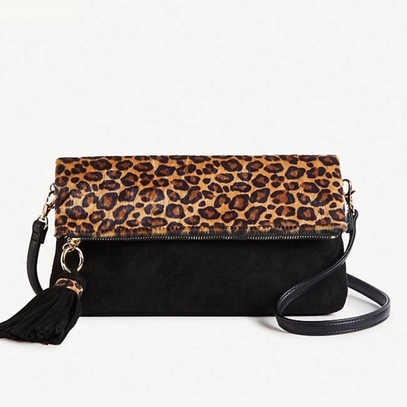 Ann Taylor Handbags - Ann Taylor Leopard Print Fold Over Purse